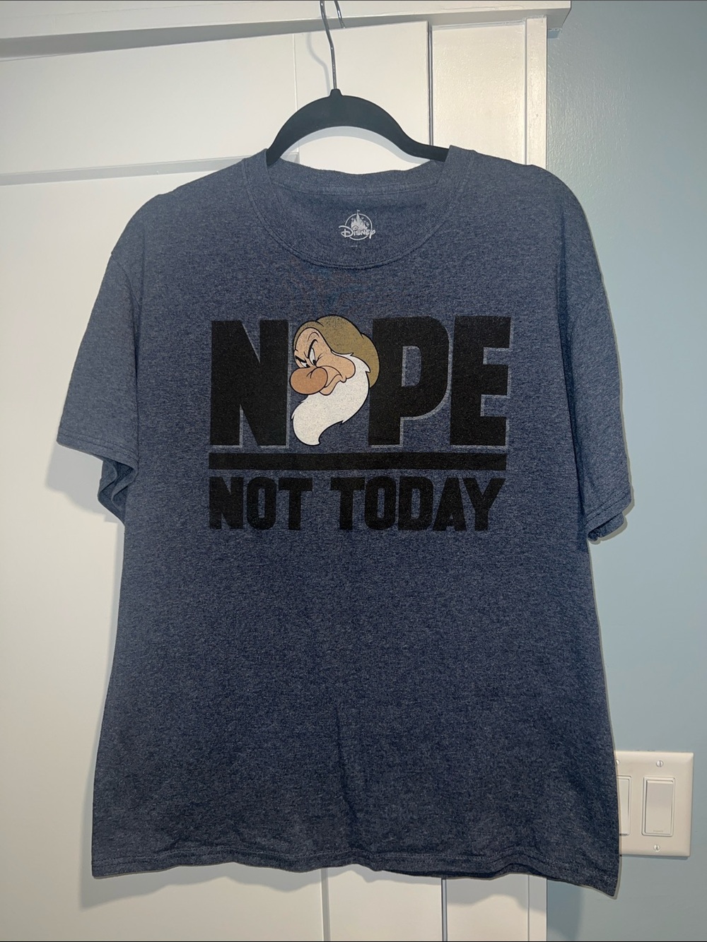 Disney Navy Heather Grumpy "Nope Not Today" Graphic Tee